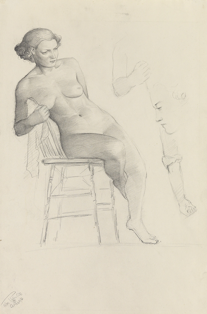 ALLAN ROHAN CRITE (1910 - 2007) Untitled (Female Nude Study).